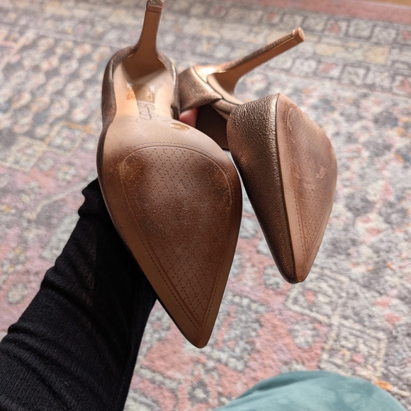 Jessica Simpson Metallic Brown Heels Bronze Claudette 6.5 - Picture 4 of 8